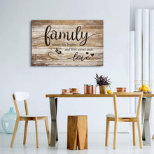 Load image into Gallery viewer, Large 32x48 Family Canvas Art - Motivational Wall Decor with Wood Grain