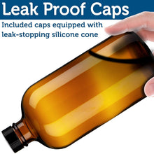 Load image into Gallery viewer, Refillable 16 oz Amber Glass Spray Bottles with Mist &amp; Stream Settings - 6 Pack