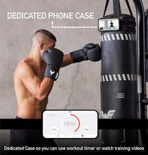 Load image into Gallery viewer, 6 Ft Black Muay Thai &amp; Kickboxing Heavy Bag Kit - Training Essentials Inside