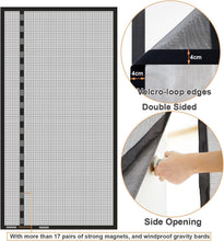Load image into Gallery viewer, Reversible 39x80 Inch Fiberglass Magnetic Screen Door - Keep Bugs Out, Black