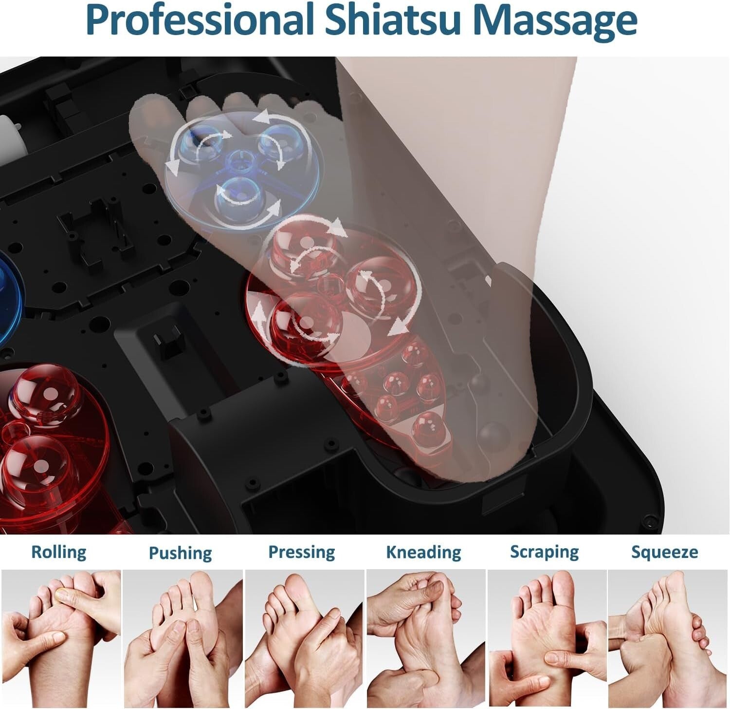 Luxurious Shiatsu Foot Massager Machine with Custom Heat & Deep Kneading Relief