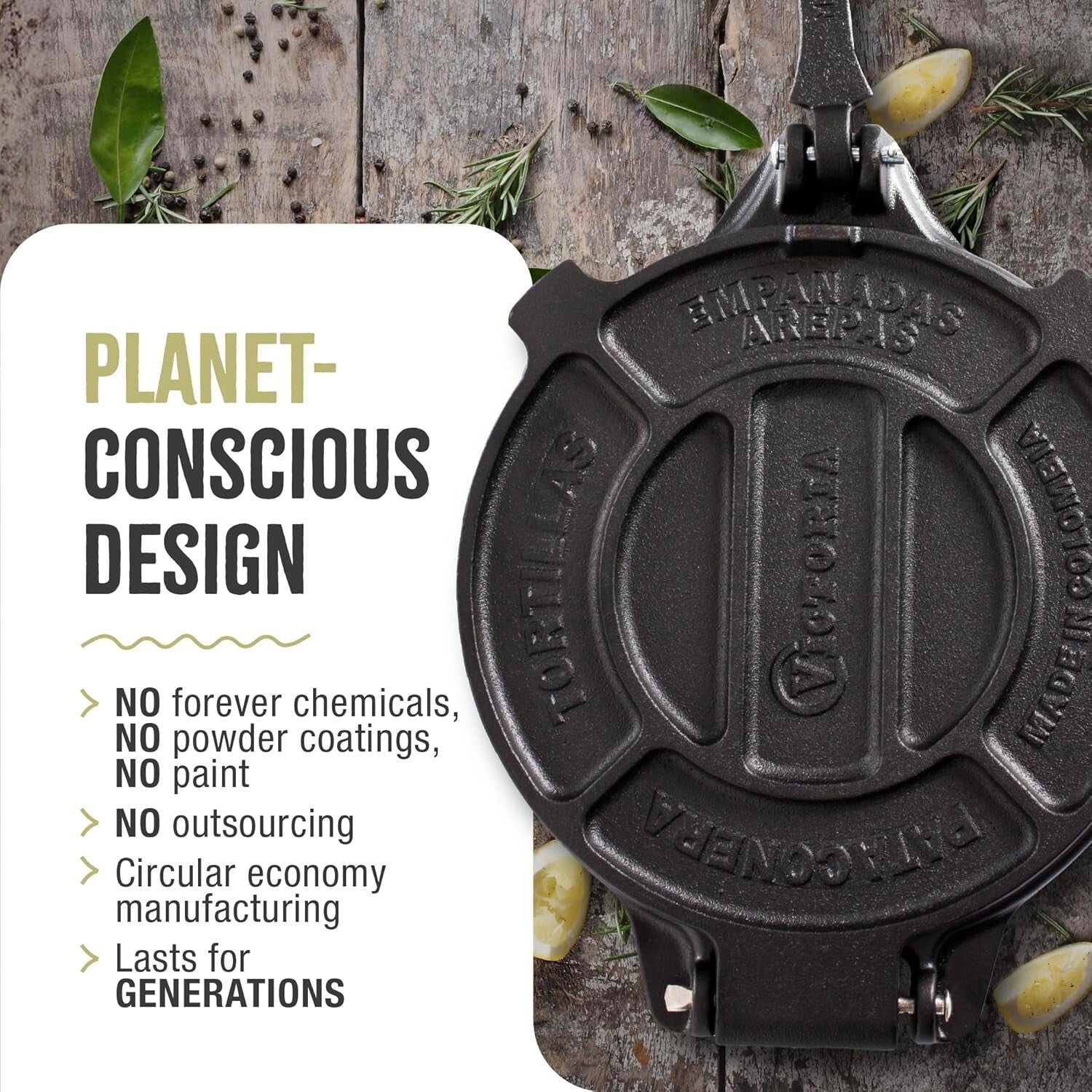 Durable 8-Inch Seasoned Cast Iron Tortilla Press for Authentic Latin Cuisine