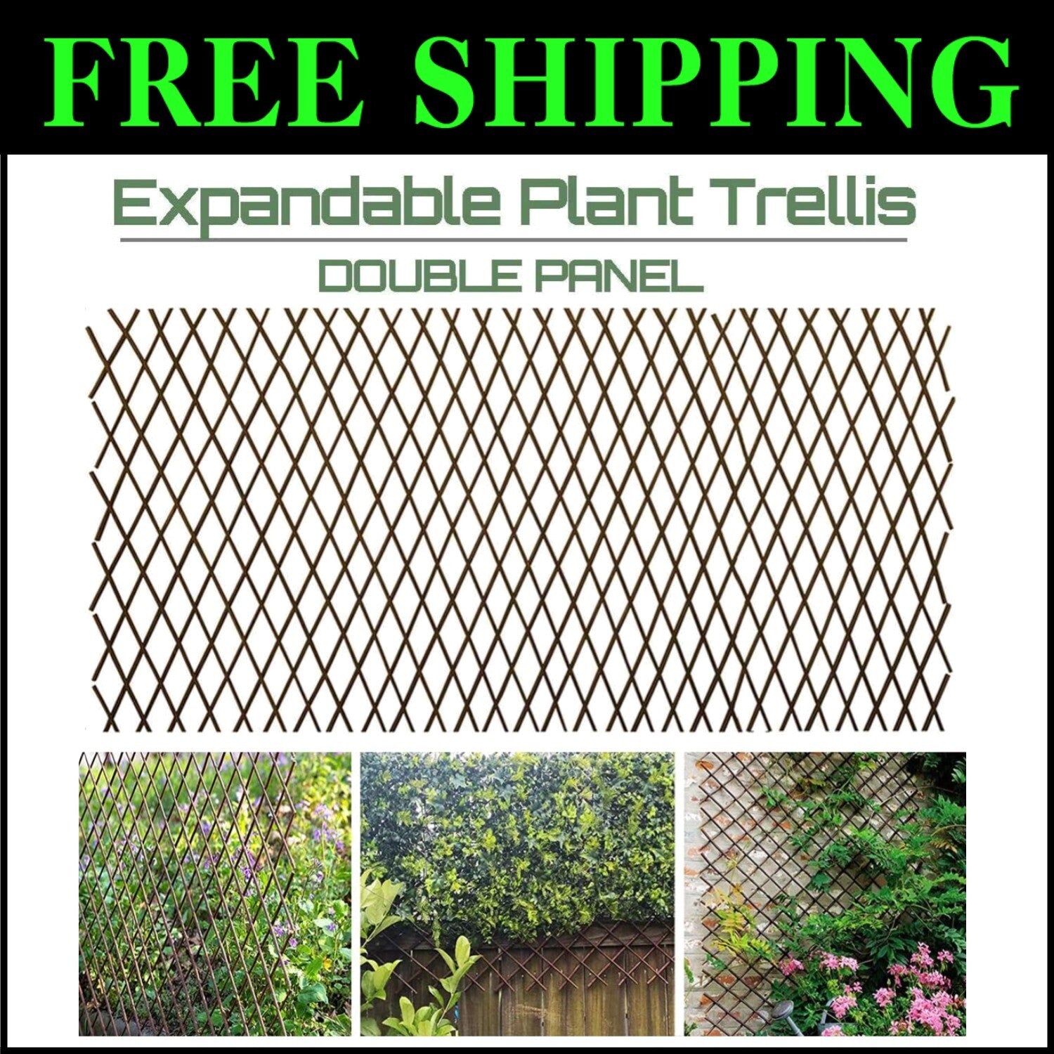 Durable Expandable Willow Fence for Climbing Plants - Natural Look & Easy Setup
