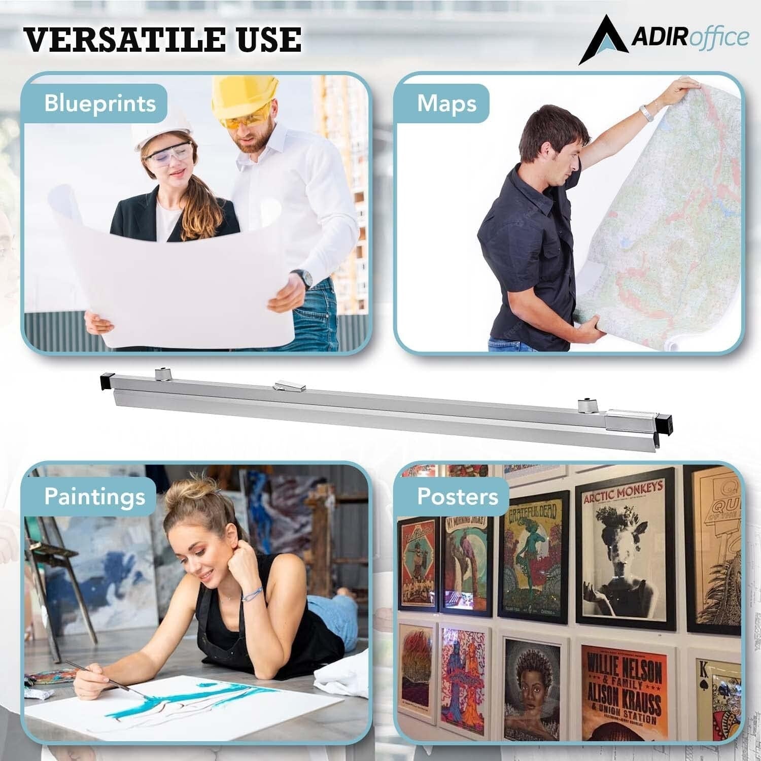 Pack of 6 Sturdy 36" Blueprint Clips - Ideal for Document Organization & Display