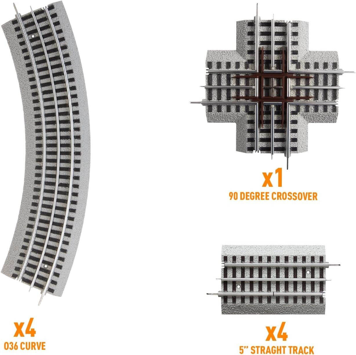 FasTrack Figure-8 Add-On Track Pack for O Gauge Train Layouts - Easy Assembly