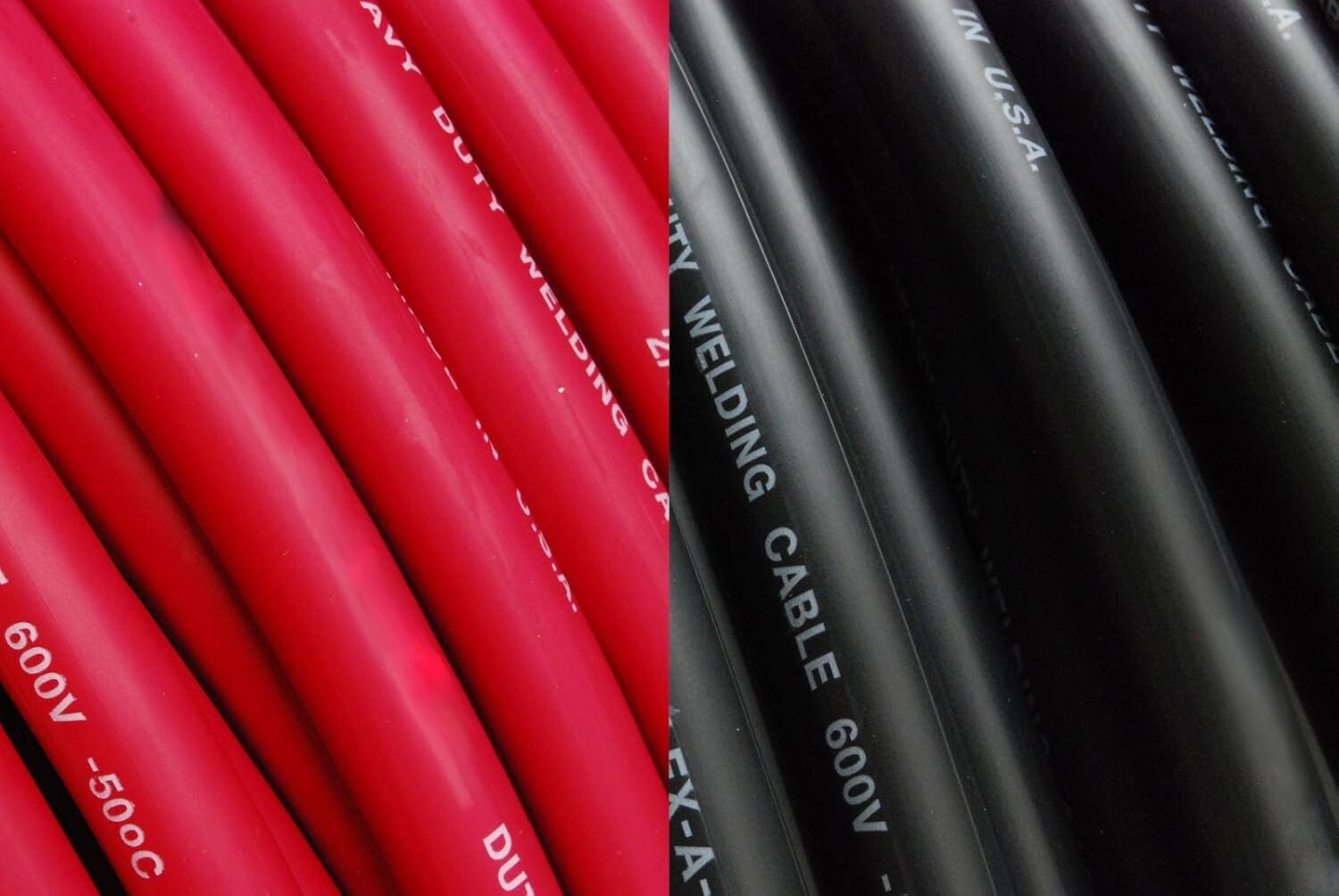 Versatile 4/0 AWG Copper Welding & Battery Cable: 10FT Red and 20FT Black