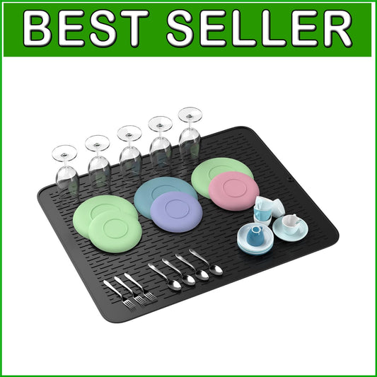 Extra Large 30" x 24" Silicone Dish Drying Mat - Heavy Duty Kitchen Protector