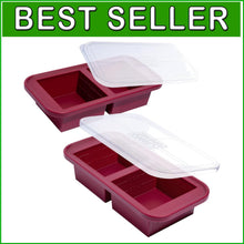 Load image into Gallery viewer, Reusable 2-Cup Silicone Freezer Molds with Lids - Perfect for Leftovers &amp; Soups