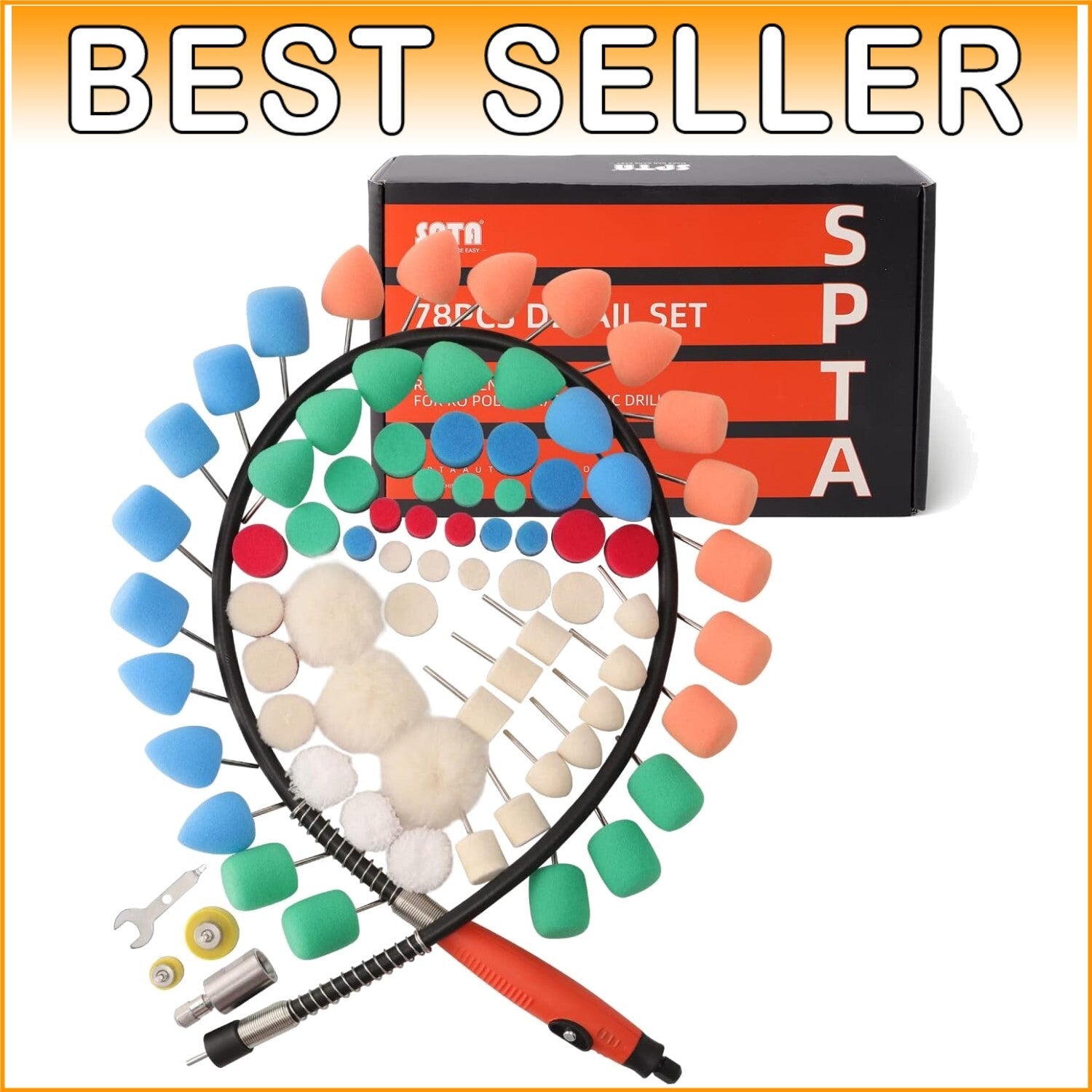 High-Quality Mini Polishing Pads for Easy Car Care and Detailing – 77 Pieces