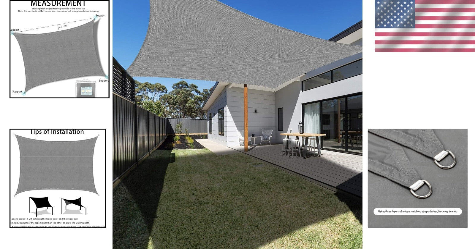 Durable 13'x19.5' Shade Canopy – Stylish Waterproof and UV Blocking Solution