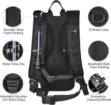 Load image into Gallery viewer, Lightweight Black Hydration Backpack with 3L TPU Bladder for Outdoor Adventures