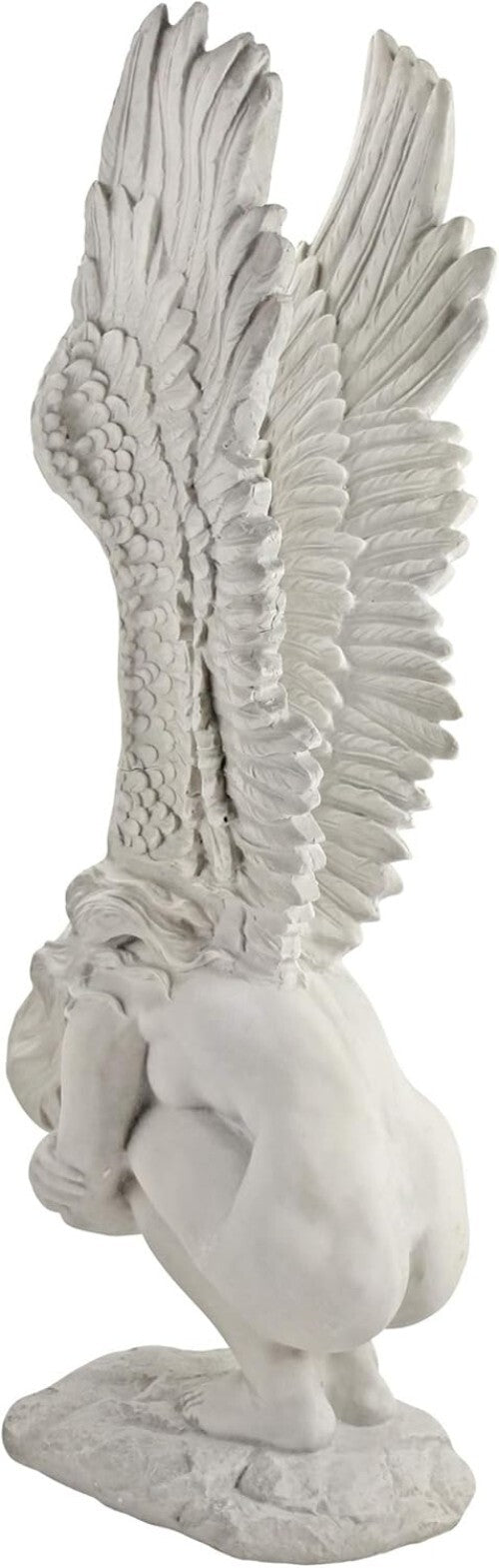 Emotional 30-Inch Angel Garden Statue - Durable Cast Stone Resin for All Seasons