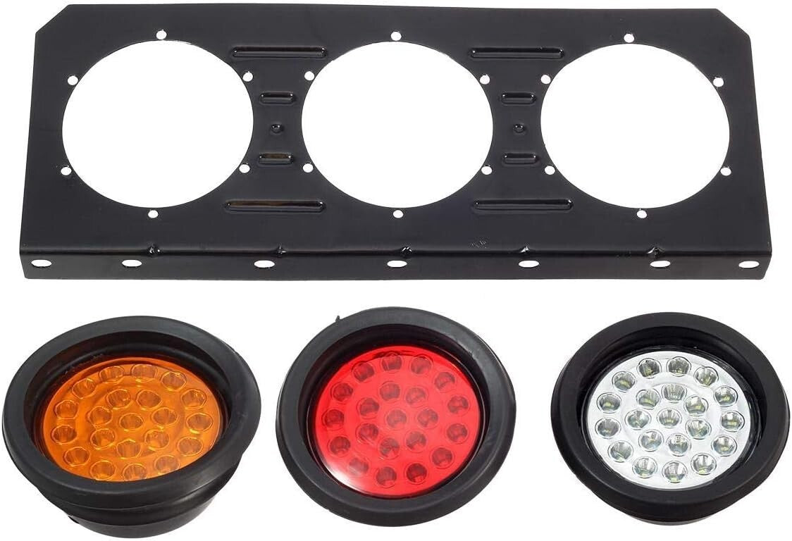 Durable 63 LED Trailer Tail Lights with Iron Bracket - Stop/Turn/Reverse Signals
