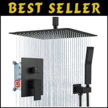 Load image into Gallery viewer, Elegant Matte Black Rain Shower Set with Handheld Spray – Premium High Pressure