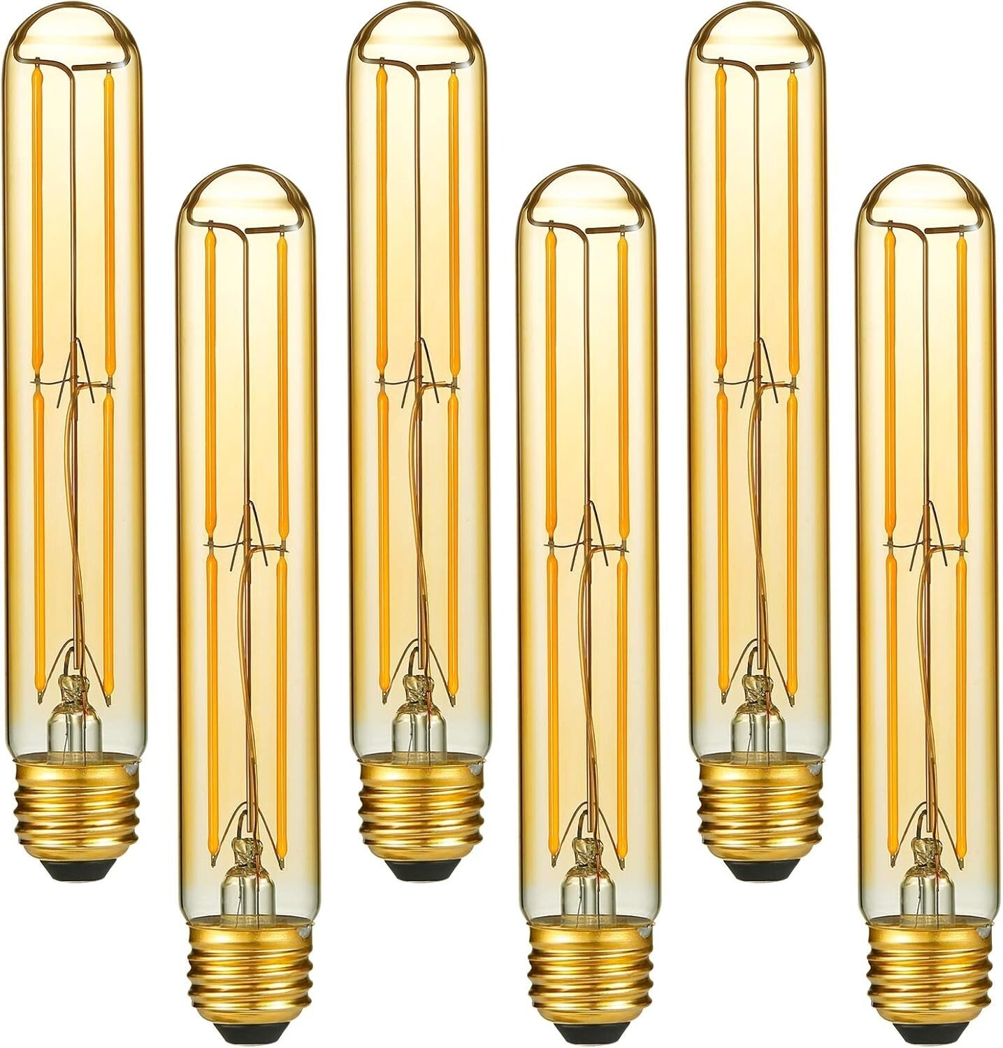 E26 LED Vintage Bulb 6W - Dimmable & Eye-Friendly, Warm White 2200K - 6 Pack