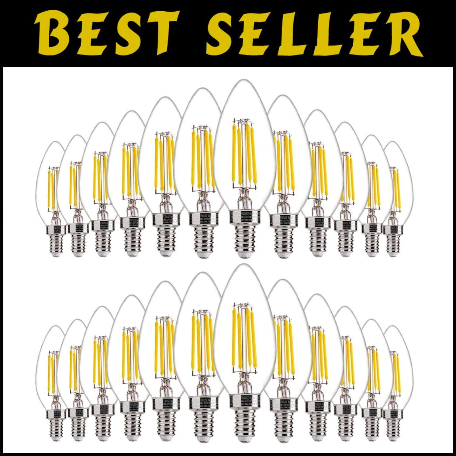 Brighten Your Space with 24 Pack Dimmable E12 LED Candelabra Bulbs - 450 lm