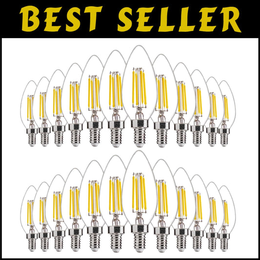 Brighten Your Space with 24 Pack Dimmable E12 LED Candelabra Bulbs - 450 lm