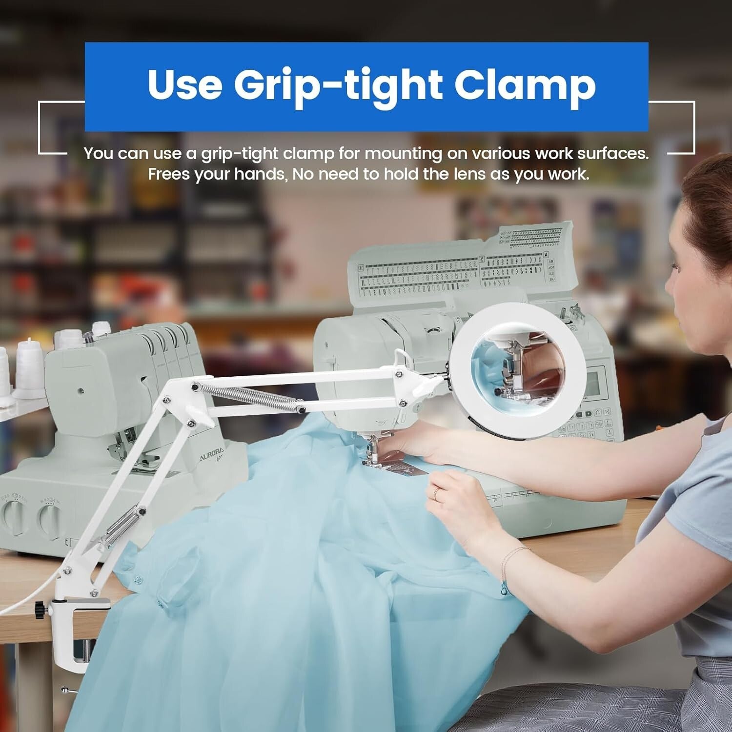 10X Magnifying Lamp with Light – Dimmable LED & Clamp for Crafts & Reading