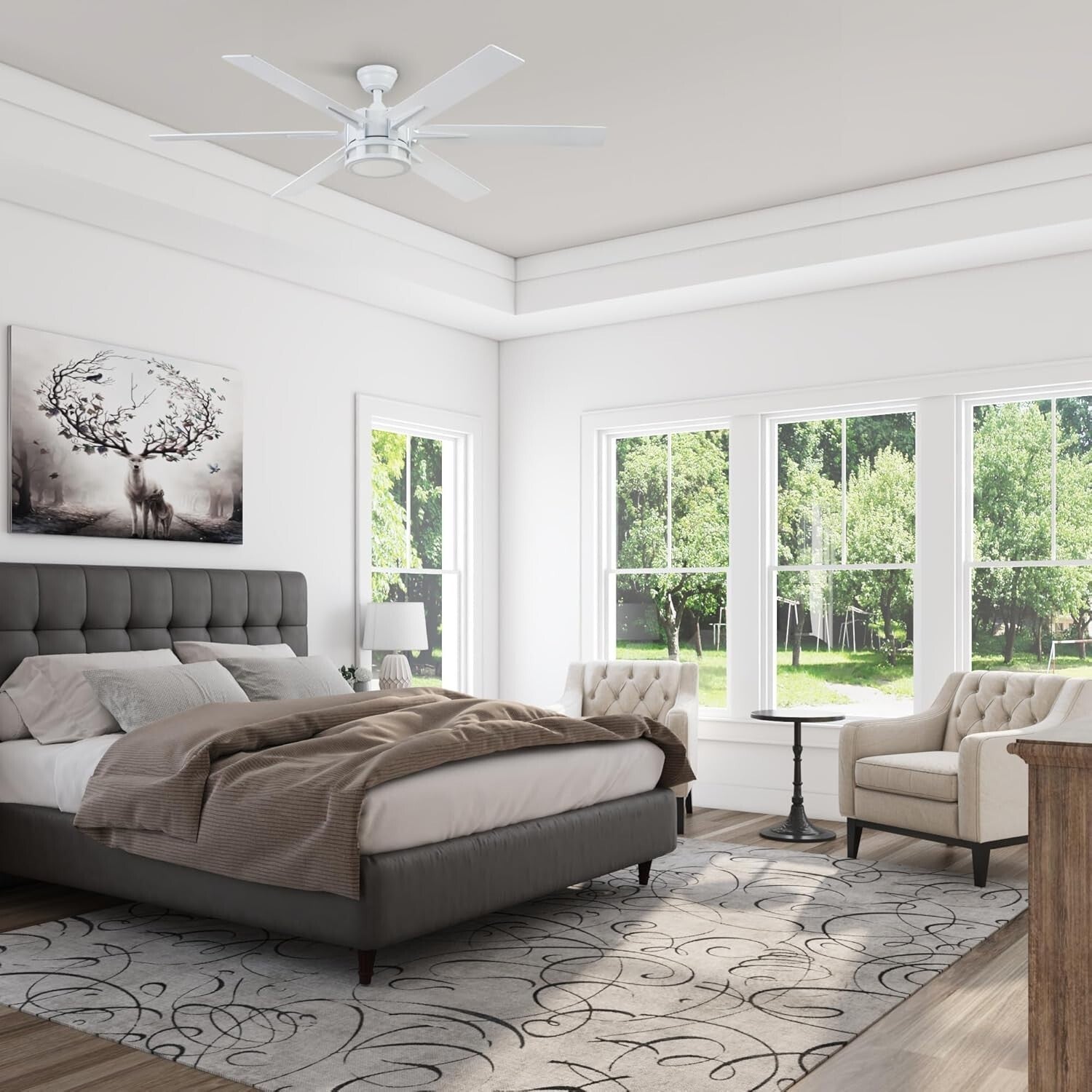 Reversible 56-Inch Ceiling Fan with LED Light and Remote – Perfect for Any Room