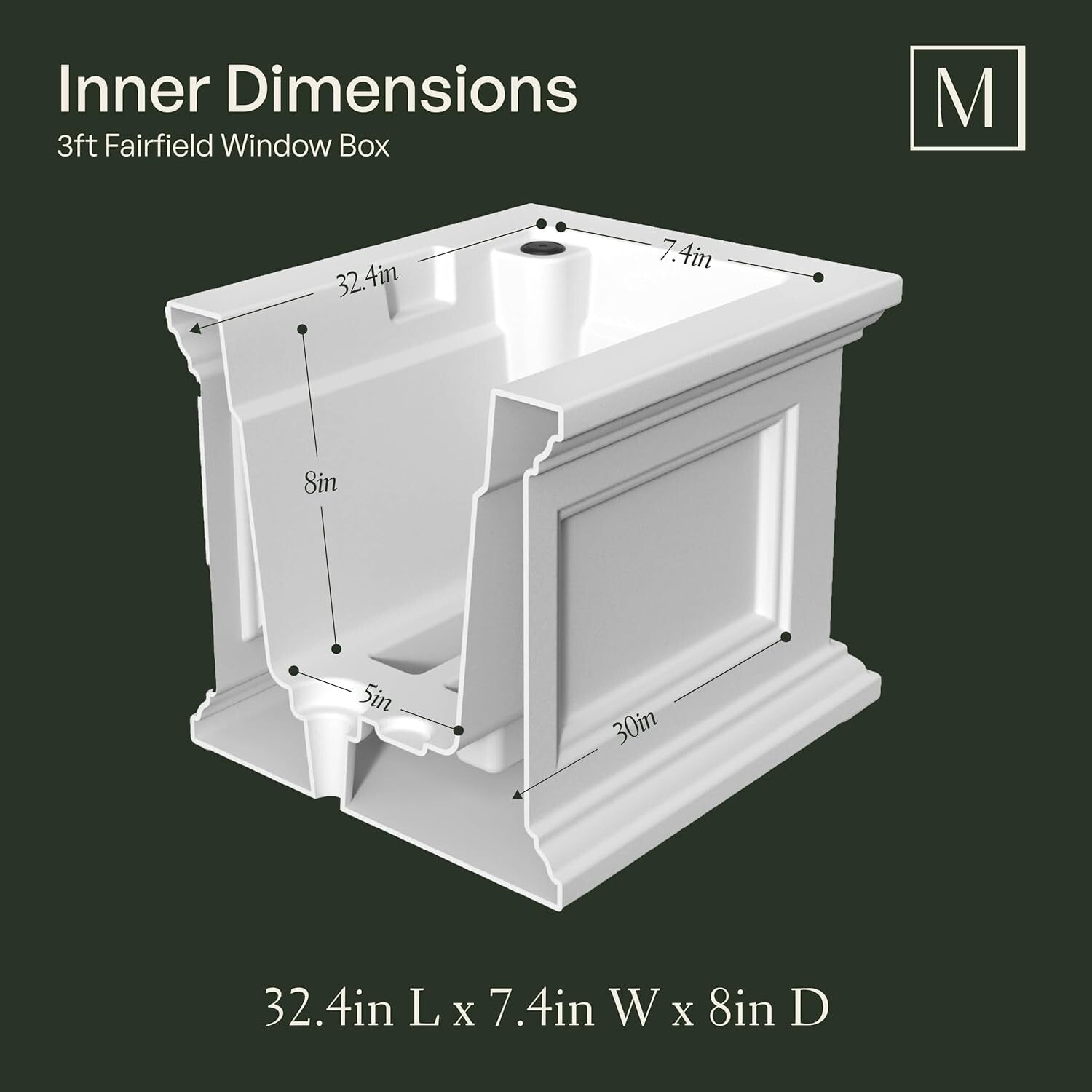 Durable 3-Foot Weather-Resistant Window Box Planter – Self-Watering Convenience