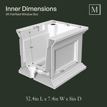 Load image into Gallery viewer, Durable 3-Foot Weather-Resistant Window Box Planter – Self-Watering Convenience