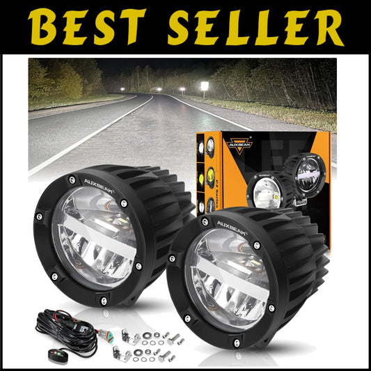 Efficient 100W Round LED Driving Lights - Adjustable Beam & Waterproof Design