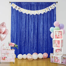 Load image into Gallery viewer, Elegant 4-Piece Navy Sequin Photography Backdrop - 2FT x 8FT Perfect for Parties