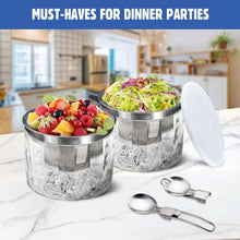 Load image into Gallery viewer, Elegant Chilled Dip Bowl Set with Ice Holder - Perfect for Outdoor Entertaining!