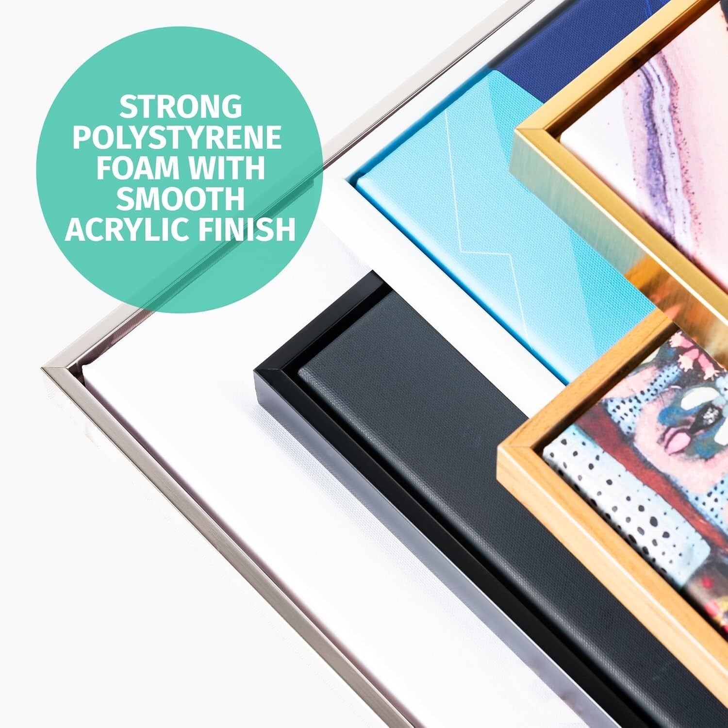 Minimalist 11x14 Floater Frame in White – Showcase Your Artwork with Style