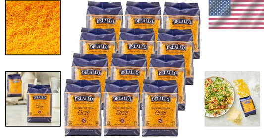 Premium Gluten-Free Orzo Pasta: Corn & Rice for Salads, Soups & More - 12-Pack
