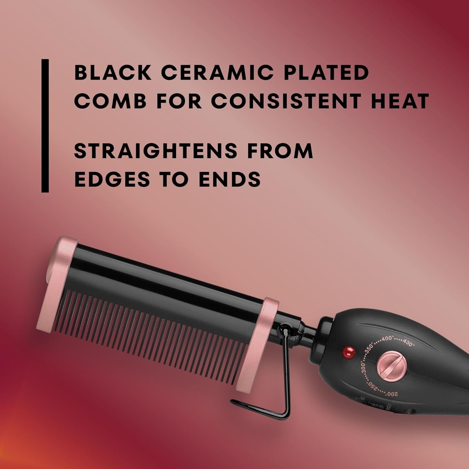 Ultimate Rose Gold Pressing Comb with Ergonomic Design for Natural Hair