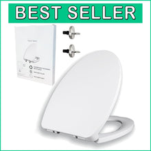 Load image into Gallery viewer, Modern Elongated Toilet Seat with Adjustable Slow Close Hinges - Fits All Brands