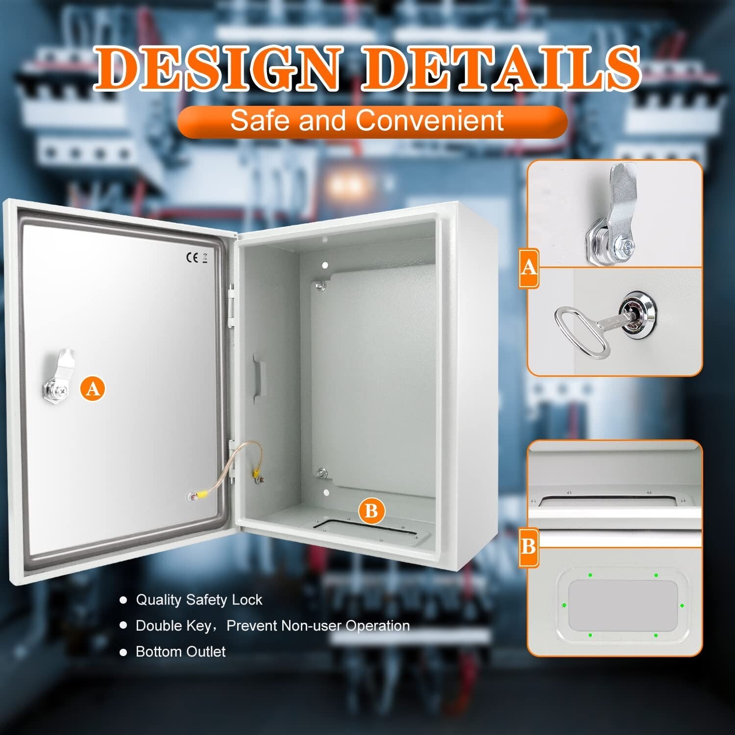 Alloy Steel Weatherproof Junction Box - 20'' x 16'' x 8'' for Indoor/Outdoor Use