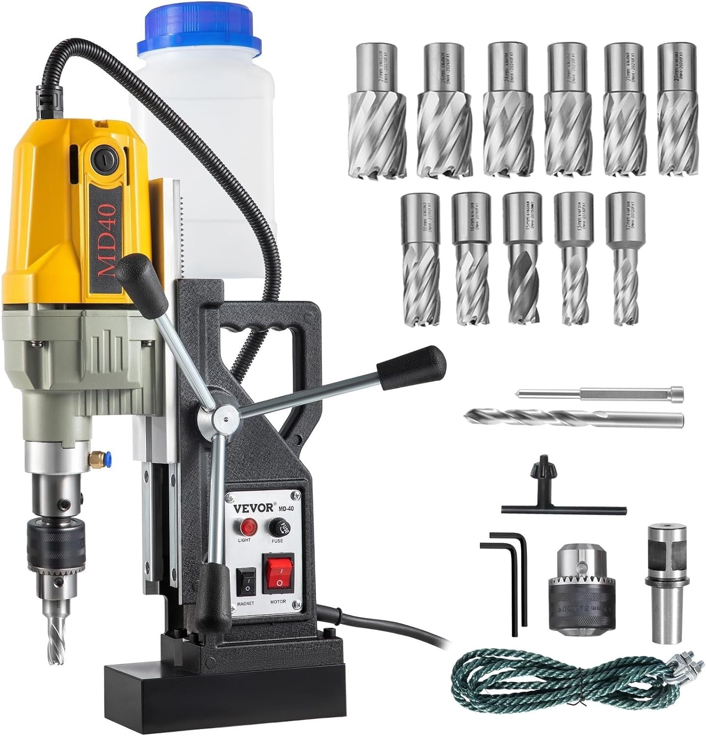 Heavy-Duty Magnetic Drill 1100W - 2697lbf Force for Home and Industrial Use
