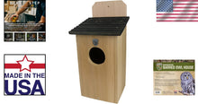 Load image into Gallery viewer, Elevate Your Yard with a 22.5" Cedar Barred Owl House - Perfect for Pest Control