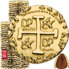 Load image into Gallery viewer, Authentic Gold Pirate Doubloons - 1.18 Inch Coins for Games and Celebrations