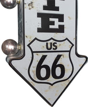 Load image into Gallery viewer, Battery-Powered Route 66 Marquee Sign with Vintage LED Bulbs – 26” x 3”