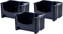 Load image into Gallery viewer, 3-Piece Jumbo Stackable Storage Container Set, Durable with Extra-Large Handles