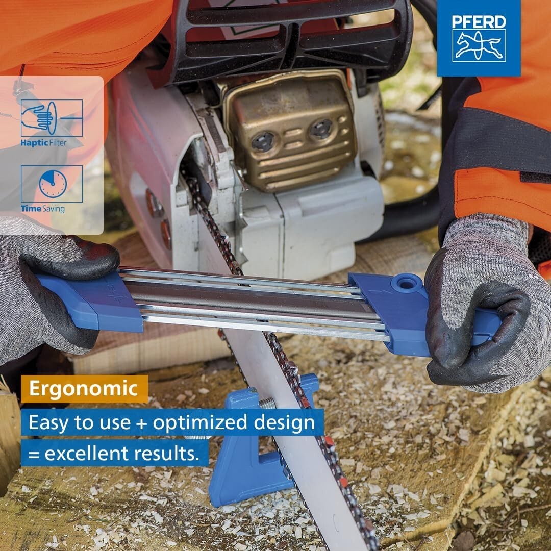 Ergonomic Manual Chain Saw Sharpener CS-X with Depth Gauge and Replacement Files