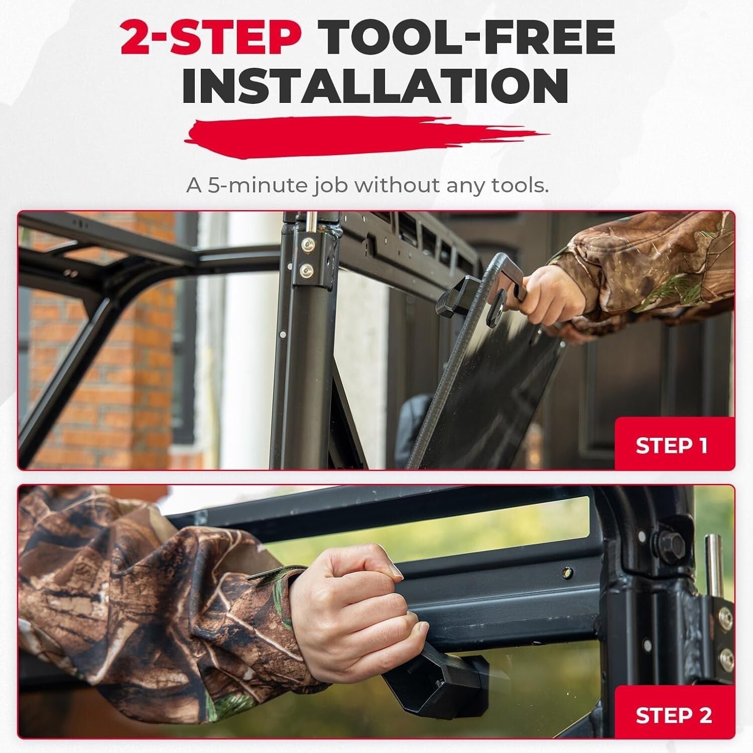 Durable Hard-Coated PC Rear Windshield for Polaris Ranger Models 2017-2025