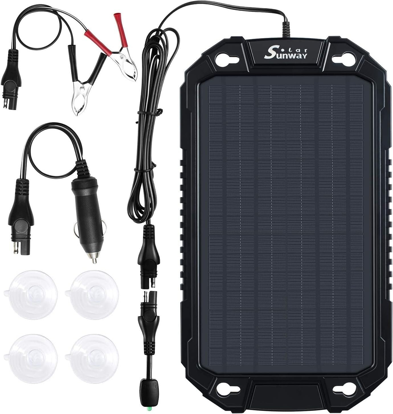 Waterproof Solar Battery Maintainer - 12V Charger for Cars, Trucks & Marine