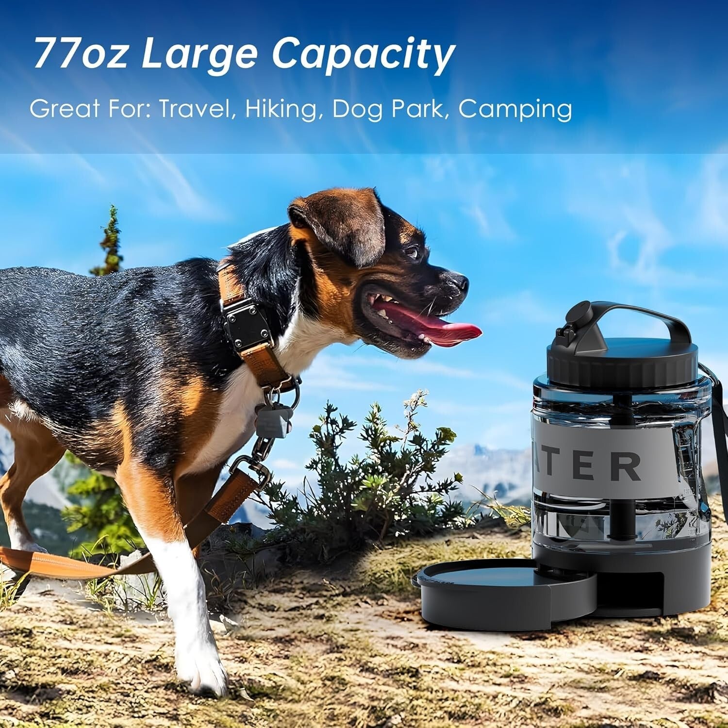 Lightweight Travel-Friendly Dog Water Bottle with Pull-Out Drinking Bowl