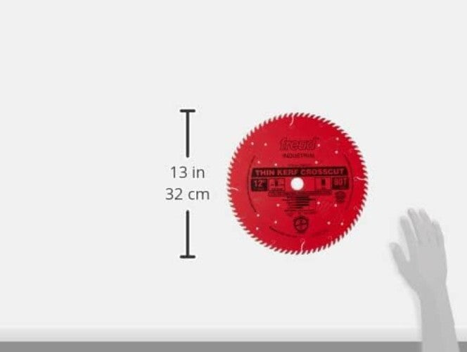 Professional 12-Inch Thin Kerf Saw Blade - 80 Teeth with Non-Stick Finish