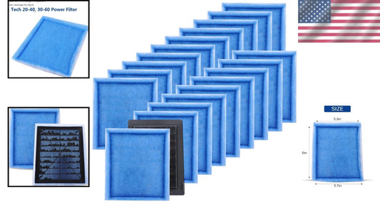 Easy Replace 20-Pack Aquarium Filters - Fits 20-60 Gallon Tanks, 2-4 Weeks Use