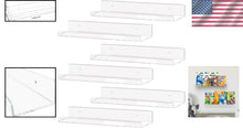 Load image into Gallery viewer, Modern Clear Acrylic 15'' Floating Shelf Set - 6 Pack for Stylish Organization