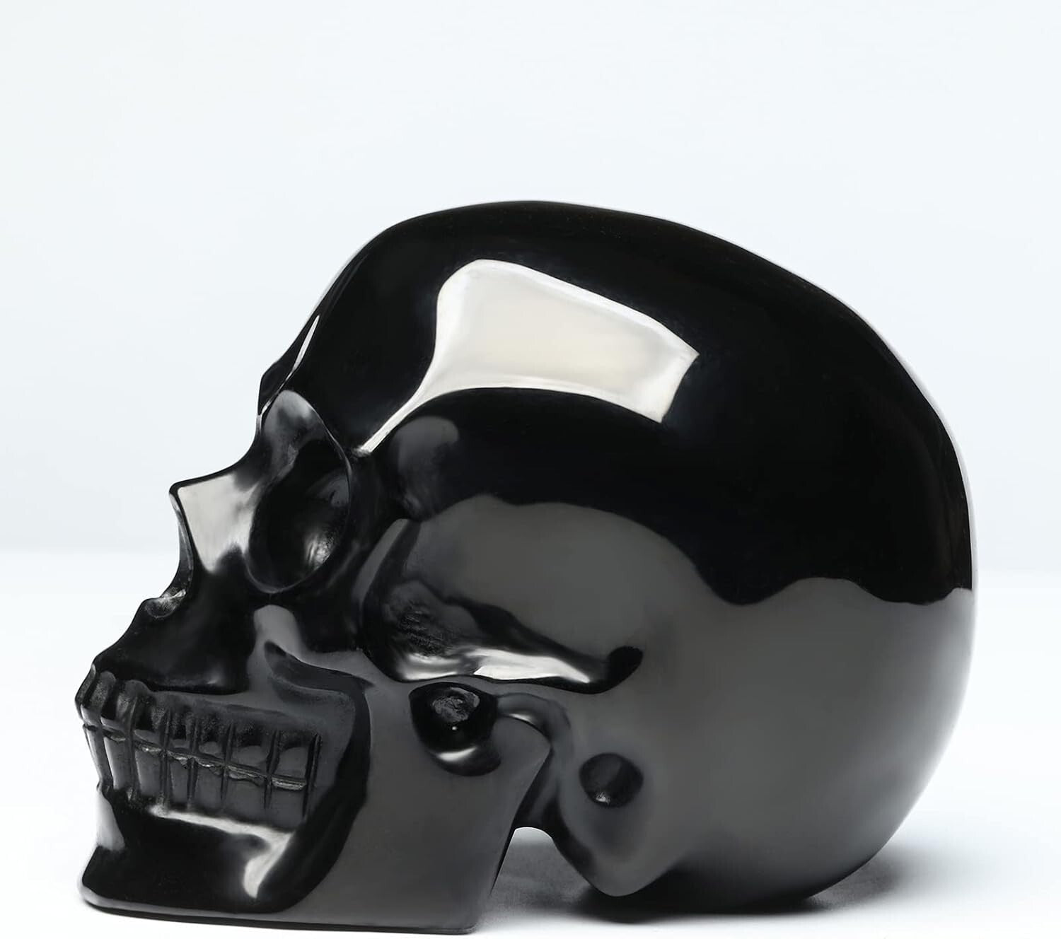 Gorgeous 5'' Black Obsidian Skull - Perfect for Halloween & Year-Round Décor