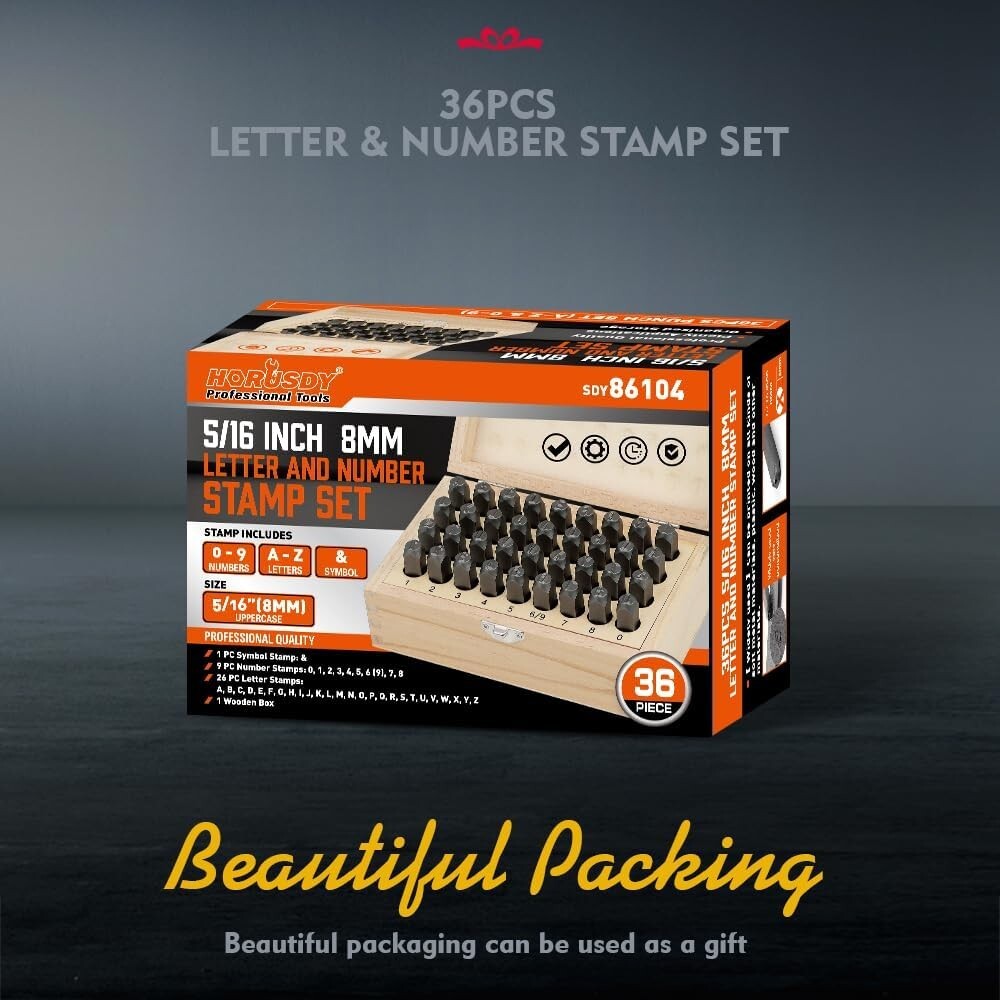 Compact 36-Piece A-Z Number & Letter Stamp Set - Jewelry Personalization