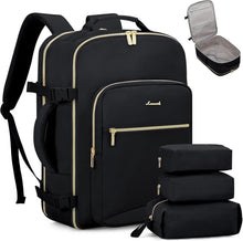 Load image into Gallery viewer, Black Business Weekender Backpack with 18 Inch Laptop &amp; Organizational Cubes