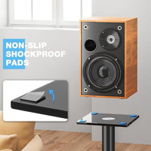 Load image into Gallery viewer, Premium 28-Inch Swivel Speaker Stand Set with Glass Base and Floor Protection