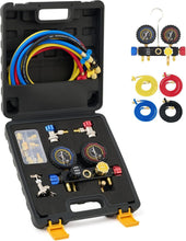 Load image into Gallery viewer, Professional AC Gauge Set: Color-Coded Hoses, Quick Couplers, Moisture Indicator